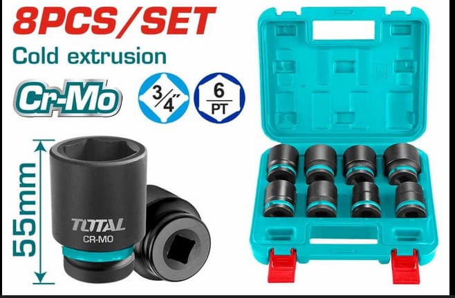 cubo hexagonal de impacto 3/4 8 pcs