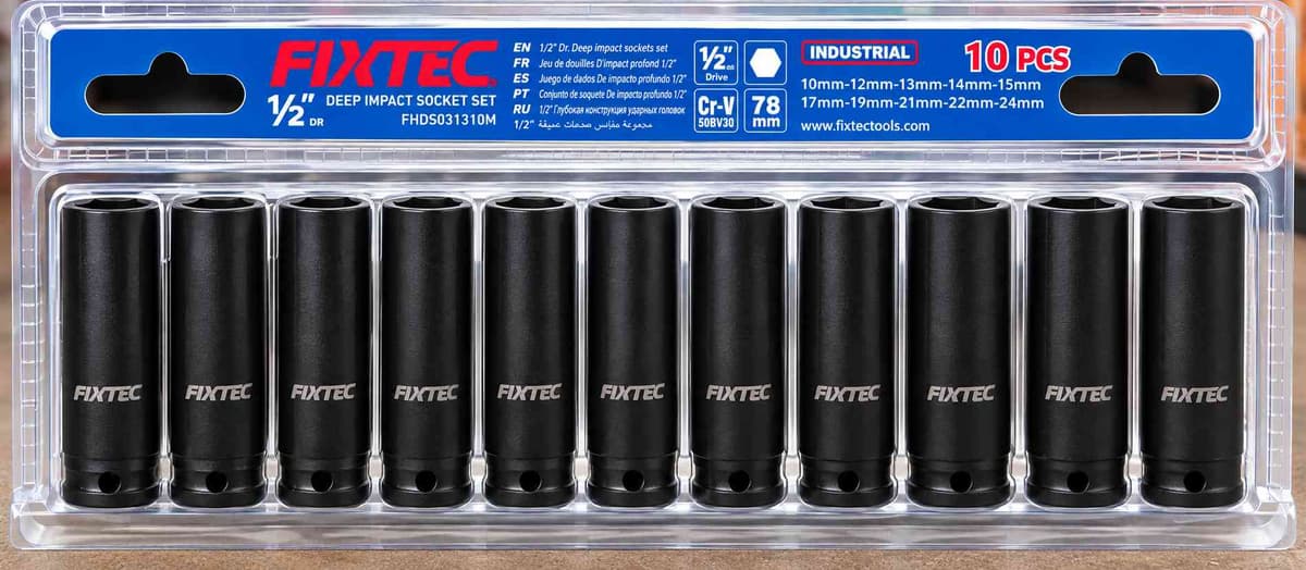 Juego de cubos de impacto de 1/2 10 pcs